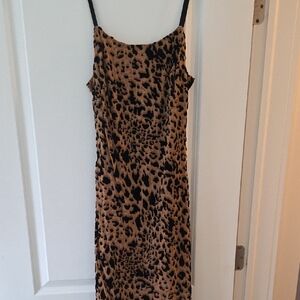 Sugar Lips Leopard Print Slip Dress - Tan & Black. Size Small.